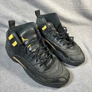 Nike Air Jordan 12 Retro Black Taxi Gold 153265-071 GS Youth Size 3y NOTES